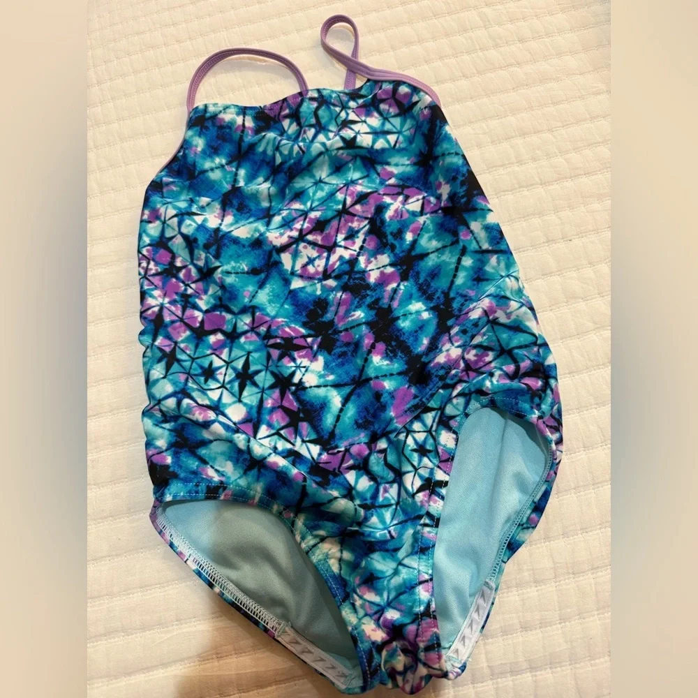 Speedo Girl’s Bathing Suit - Blue and Purple Size Small 6